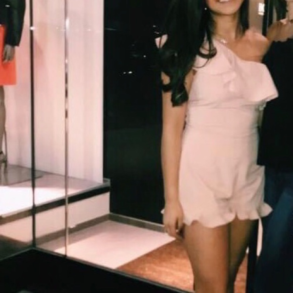 Baby Pink one shoulder short sleeve romper